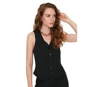 Trendyol Donna Donna Regolare Standard V-Collo Tessuto Gilet Maglione, Nero, 68