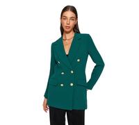 Trendyol Donna Dritto Manica Lunga Oversize Giacca Blazer, Verde Smeraldo, 40