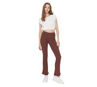 Trendyol Donna Loungewear Vita Normale Pantaloni Dritti, Marrone, M