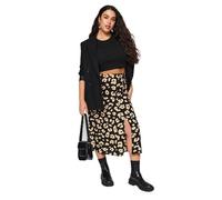 Trendyol Donna Midi A-Line Slit Intrecciata Plus Size Gonna, Nero, 74