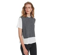Trendyol Donna Regolare Standard Girocollo Maglieria Maglione Gilet, Antracite