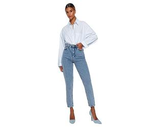 Trendyol Donne Dritto Mamma Vita Alta Jeans Donna