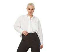 TRENDYOL Donne Dritto Maniche Lunghe Regolare Plus Size Shirt Maglietta, Bianco, 52 Donna
