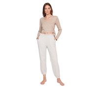 Trendyol Donne Loungewear Vita Normale Skinny Fit Pantaloni della Tuta, Beige, S