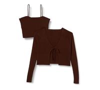 Trendyol Dritto da Donna, Confezione da 2, Maniche Lunghe, Slim Cardigan Maglione, Marrone