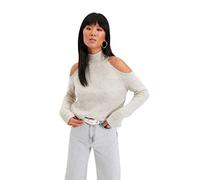 Trendyol Felpa da Donna Regular Fit Basic con Colletto in Piedi, Pietra, S