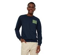 Trendyol Felpa Girocollo Plain Regular Maglia di Tuta, Blu Navy, L Uomo