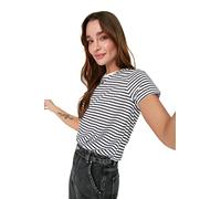 TRENDYOL Gestreiftes Basic Gestricktes T-Shirt, Nero, XS Donna