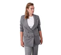 Trendyol Giacca Blazer Oversize da Donna, con Bottoni, Grigio, Grigio, 70