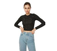 Trendyol Giacca da Donna Black Crop Knitted Blouse, L