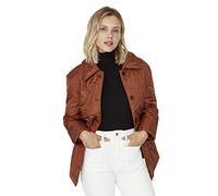 Trendyol Giacca Invernale Normale con Colletto con Risvolto Cappotto, Marrone, M Donna