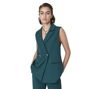 Trendyol Gilet da Donna a Doppio Petto con Colletto con Risvolto, Verde, 68