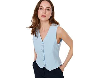 TRENDYOL Gilet da donna Blue Sweet Buttoned Vest, blu chiaro, Azzurro, 48