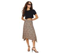 Trendyol Gonna a Maglia Midi Asimmetrica da Donna, Marrone, S