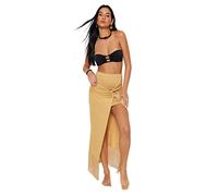 Trendyol Gonna Asimmetrica da Donna, vestibilità Regolare, in Maglia, Cammello, 38