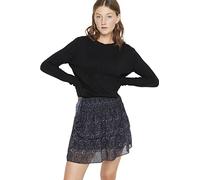 Trendyol Gonna Donna Mini Volant Orlo Flare Intrecciato, Nero, 68