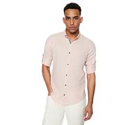 Trendyol Hemdblusenkragen Unifarben Slim Hemd Camicia, Powder, S Uomini