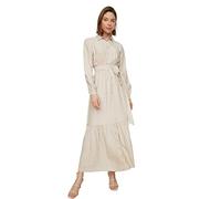 Trendyol Hemdkragen Taptur Kleid Vestiti, Beige, 36 da Donna