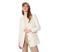 Trendyol Jacket-Cream-Relaxed Capispalla, Crema, 38 EU Donna