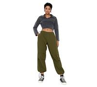 Trendyol Jeans da Donna a Gamba Larga a Vita Normale, Cachi, 34, Cachi, 64