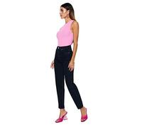 Trendyol Jeans da Donna a Vita Alta, Gamba Larga, Blu Notte, 32, Blu Notte, 62