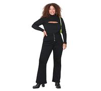 Trendyol Jeans da Donna Vita Alta con Gamba Svasata Taglie Forti Pantaloni, Nero, 74