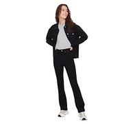 Trendyol Jeans Donna a Vita Alta con Gamba Svasata Pantaloni, Nero, 68