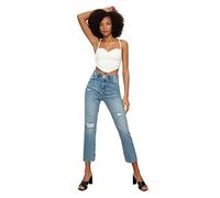 Trendyol Jeans a Vita Alta Bootcut e Svasati, Blu, 74 IT Donna