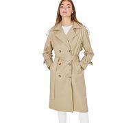 Trendyol Long Trench Coat with Beige Arched Button Closure Water Repellent Impermeabile, 32 da Donna