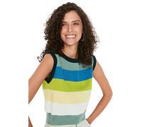 TRENDYOL Maglia da Donna Süveter with Color Bloc Sweater, Verde, L, Verde, L