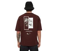 TRENDYOL Maglietta a Maniche Corte da Uomo con Collo Rotondo Stampato, Marrone, M