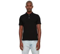 Trendyol Black Men-Polo a Maniche Corte Slim Fit, Nero, L Uomo