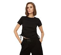 Trendyol Maglietta da Donna Black Shormed Basic Knitted Knitted, S