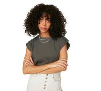 TRENDYOL Maglietta da Donna Senza Maniche Basic, Grigio, L