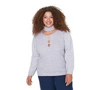 Trendyol Maglione a Collo Alto Tinta Unita Rilassato Plus Size Maglia di Tuta, Lilla, 4X-Large Donna