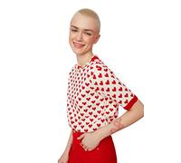 Trendyol Maglione da Donna con Scollo Rotondo Basic, Rosso, S