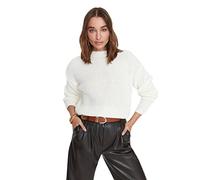 Trendyol Maglione di Maglieria Girocollo di Base Regolare delle Donne, Ecru, M