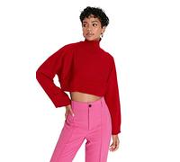 Trendyol Maglione Normale a Collo Alto Maglia di Tuta, Rosso, S Donna