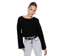 Trendyol Maglione Oversize a Girocollo Maglia di Tuta, Nero, S Donna