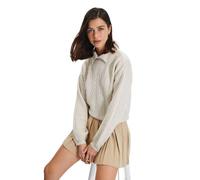 Trendyol Maglione Oversize con Collo a Polo Maglia di Tuta, Grigio, M Donna