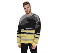 Trendyol Maglione Uomo Oversize Basic Girocollo Maglia di Tuta, Nero