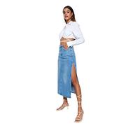 Trendyol Maxi Gonna Dritta da Donna, Blu Trasparente, 34