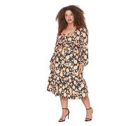 Trendyol Maxi Ruffle Hem Waist Elastic Plus Size Dress, Vestito,
