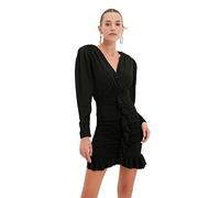 Trendyol Mini Abito Aderente Vestito, Nero, 70 Donna