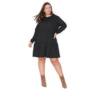 Trendyol Mini Bodycon Regular Plus Size Dress Vestito, Nero, 76 Donna