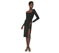 Trendyol Mini Standard Slim Dress Vestito, Nero, 70 Donna