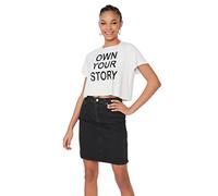 Trendyol Minigonna in Denim da Donna Linea Matita, Nero, 70