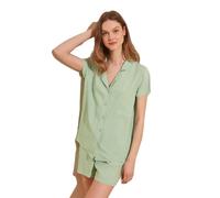Trendyol Mint Viscose Woven Pajamas Kit, Mint,
