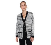 Trendyol Oversize Basic Lapel Collar Knitwear Cardigan Maglione, Nero, L Donna
