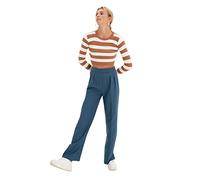 Trendyol Pantaloni a Gamba Larga a Vita Alta da Donna, Foglia di t, 64